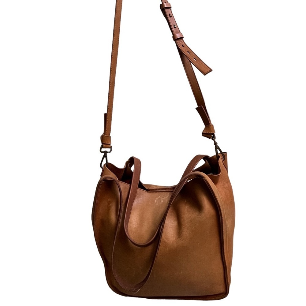 Madewell Medium Leather Transport Tote, English saddle